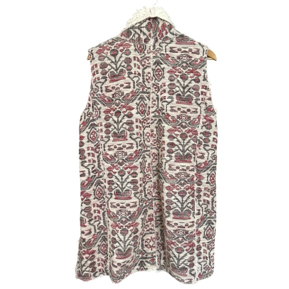 Hei Hei Anthropologie Sherpa Lined Geometric Open Hanging Vest - Picture 7 of 10